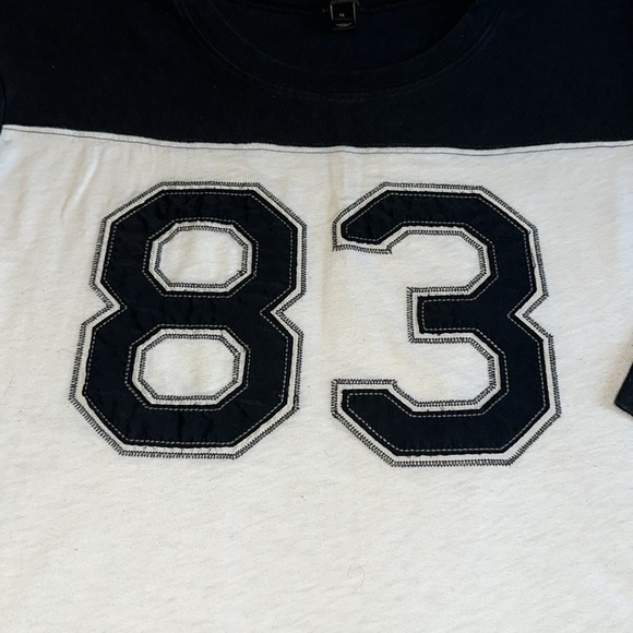 J Crew Football Navy White 83 three quarter sleeve top size  XL - Picture 6 of 14
